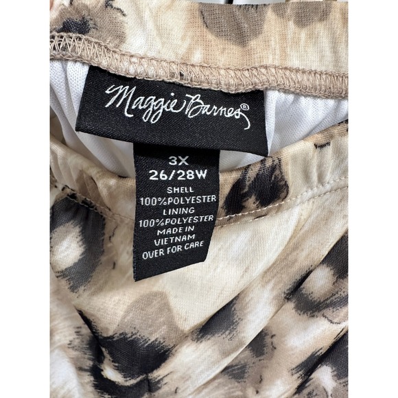Maggie Barnes Tiered Midi Skirt Leopard Print Elastic Waist Plus Size 3X - Picture 3 of 5
